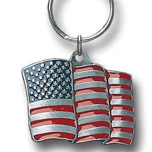 American Flag Metal Key Chain with Enameled Details - Siskiyou Originals - Flyclothing LLC