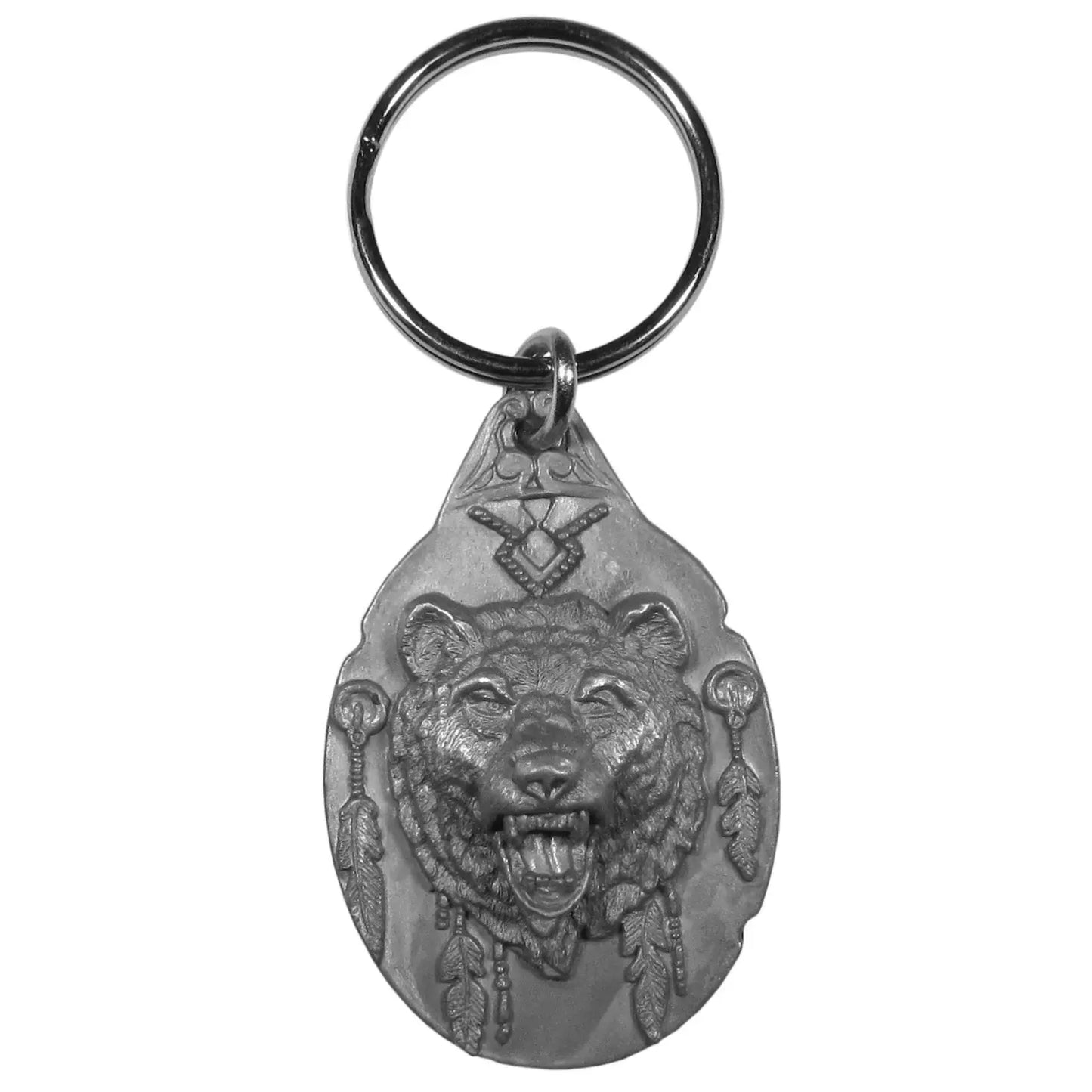 Bear Head Shield Antiqued Key Chain - Siskiyou Originals - Flyclothing LLC