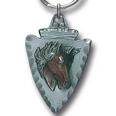 Horse On Arrowhead Metal Key Chain with Enameled Details - Siskiyou Originals - Flyclothing LLC
