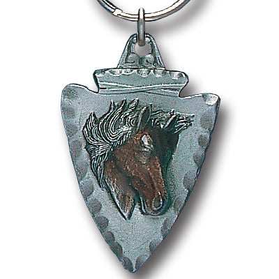 Horse On Arrowhead Metal Key Chain with Enameled Details - Siskiyou Originals - Flyclothing LLC