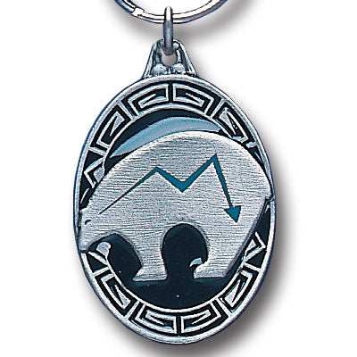 Native American Inspired Bear Fetish Metal Key Chain with Enameled Details - Siskiyou Originals - Flyclothing LLC