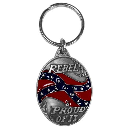 Rebel and Proud of It Metal Key Chain with Enameled Details - Siskiyou Originals - Flyclothing LLC
