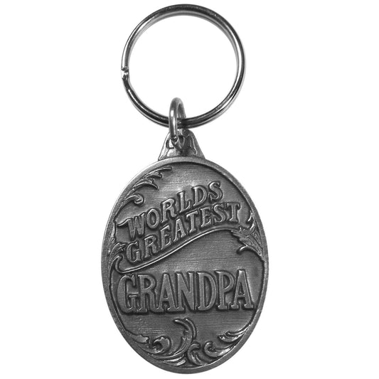 World's Greatest Grandpa Antiqued Metal Key Chain - Siskiyou Originals - Flyclothing LLC