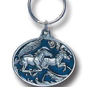 Running Horses Western Metal Key Chain with Enameled Details - Siskiyou Originals - Flyclothing LLC