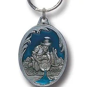 Gold Panner Metal Key Chain with Enameled Details - Siskiyou Originals - Flyclothing LLC