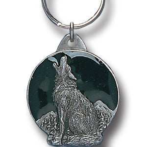 Wolf Metal Key Chain with Enameled Details - Siskiyou Originals - Flyclothing LLC
