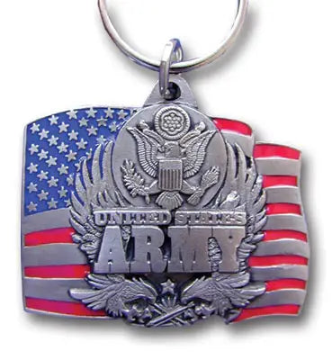 U.S. Army Military Metal Key Chain with Enameled Details - Army - Flyclothing LLC