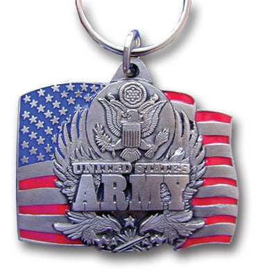 U.S. Army Military Metal Key Chain with Enameled Details - Army - Flyclothing LLC