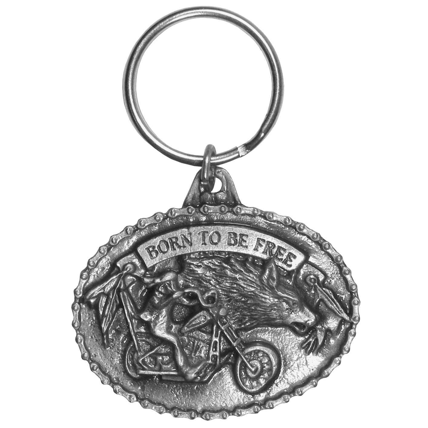 Born To Be Free Antiqued Keyring - Siskiyou Originals - Flyclothing LLC