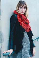 Fuzzy Chenille Tassel Infinity Scarf - Boho Clothing and Accessories - Flyclothing LLC
