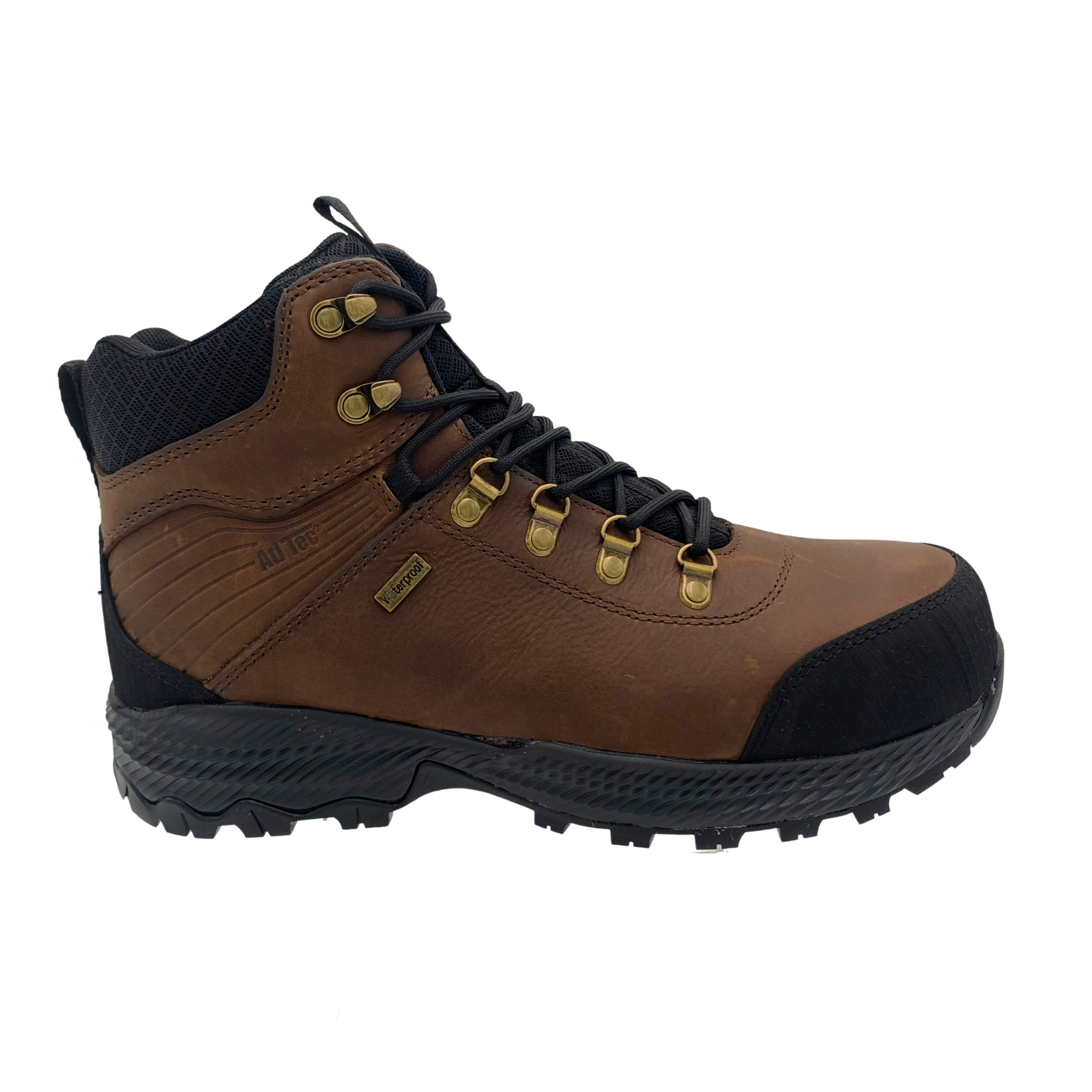 AdTec Men 6" Work Hiker waterproof Tumble Leather Brown