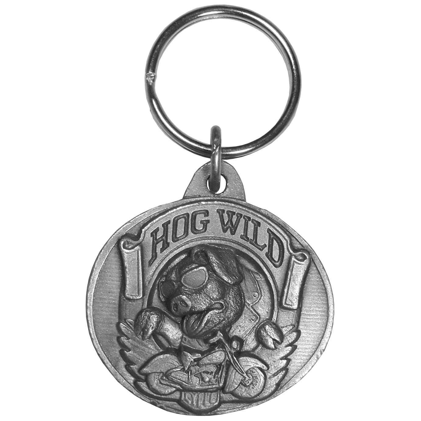 Hog Wild Biker Antiqued Key Chain - Siskiyou Originals - Flyclothing LLC