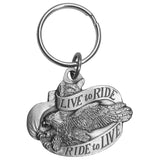 Live To Ride Eagle Antiqued Keyring - Siskiyou Originals - Flyclothing LLC