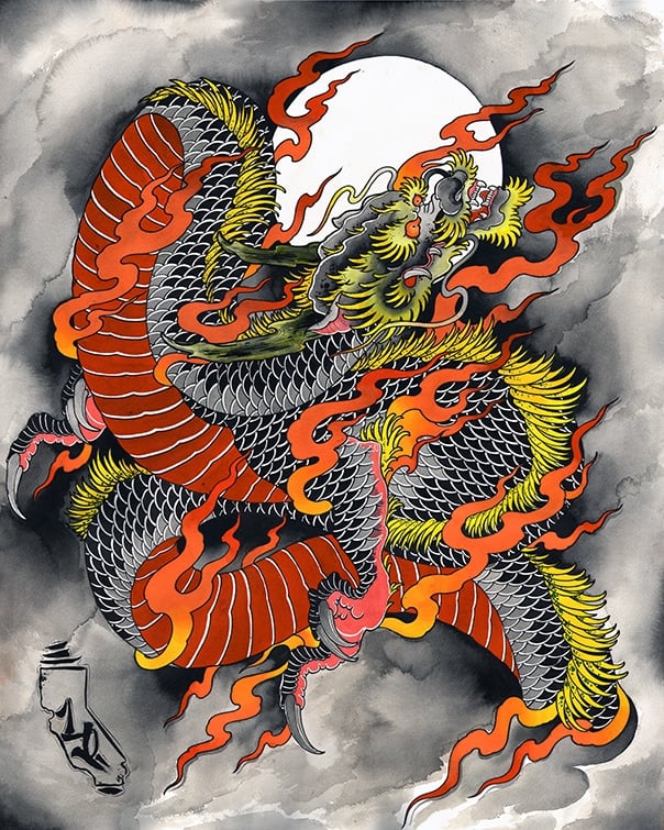 Black Market Art Company Kali Dragon Print