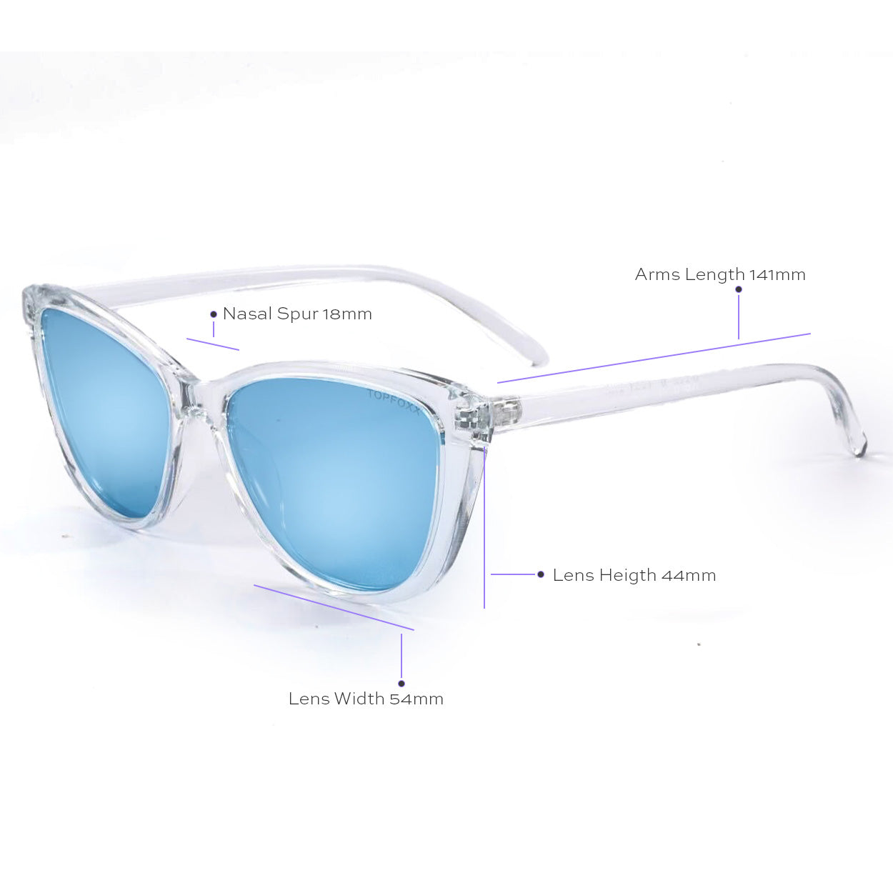 Kara - Mirrored Blue Cat Eye Sunglasses - TopFoxx - Flyclothing LLC