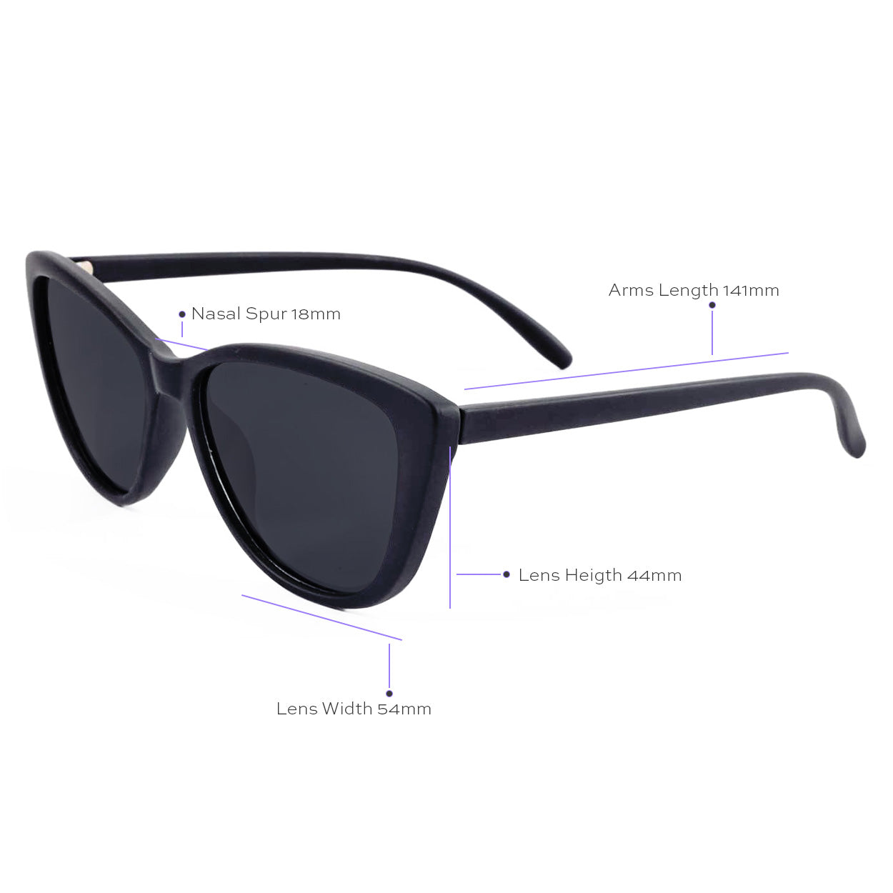 Kara - Black Cat Eye Sunglasses - TopFoxx - Flyclothing LLC