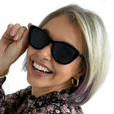 Kara - Black Cat Eye Sunglasses - TopFoxx - Flyclothing LLC