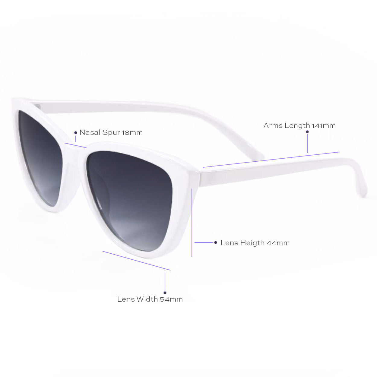 Kara - White Cat Eye Sunglasses - TopFoxx - Flyclothing LLC