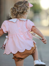Christmas Girls Gingerbread Peter Pan Collar Bloomer Set - Rylee Faith Designs - Flyclothing LLC