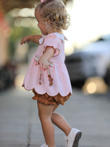 Christmas Girls Gingerbread Peter Pan Collar Bloomer Set - Rylee Faith Designs - Flyclothing LLC