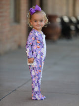 Halloween Ghost Pumpkin Girls Romper Ruffle Zipper - Rylee Faith Designs - Flyclothing LLC
