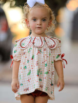 Fall Gingham Baby Bloomer Set Ruffle Collar Bow - Rylee Faith Designs - Flyclothing LLC