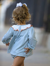 Halloween Thanksgiving Embroidered Pumpkin Girls Bloomer Set - Rylee Faith Designs - Flyclothing LLC