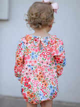 Fall Halloween & Thanksgiving Pumpkin Bow Smock Embroidered Floral Baby Girl Romper - Rylee Faith Designs - Flyclothing LLC