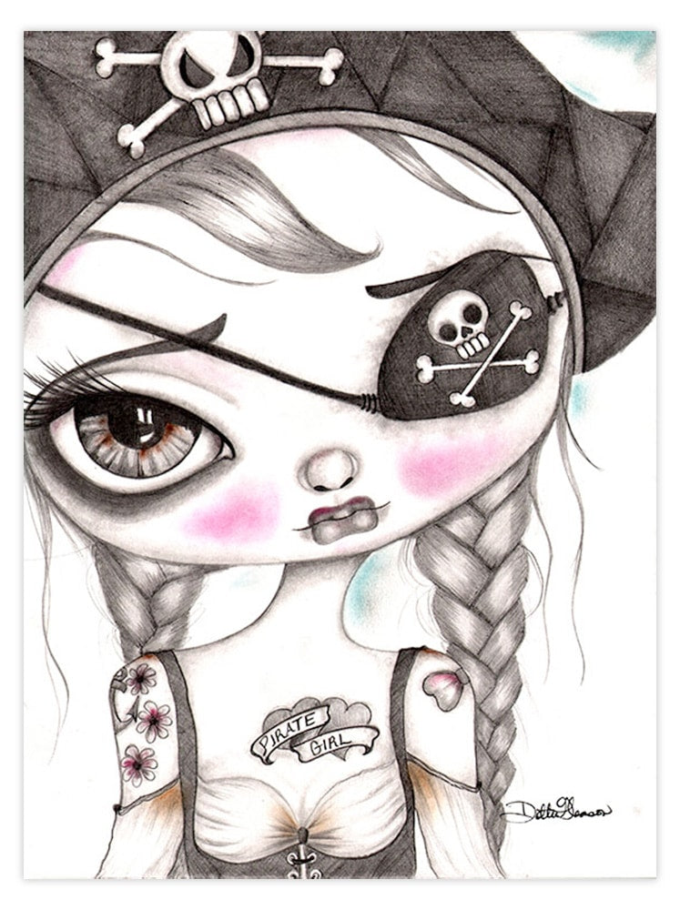 Black Market Art Company Keira the Pirate Girl Print