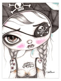 Black Market Art Company Keira the Pirate Girl Print