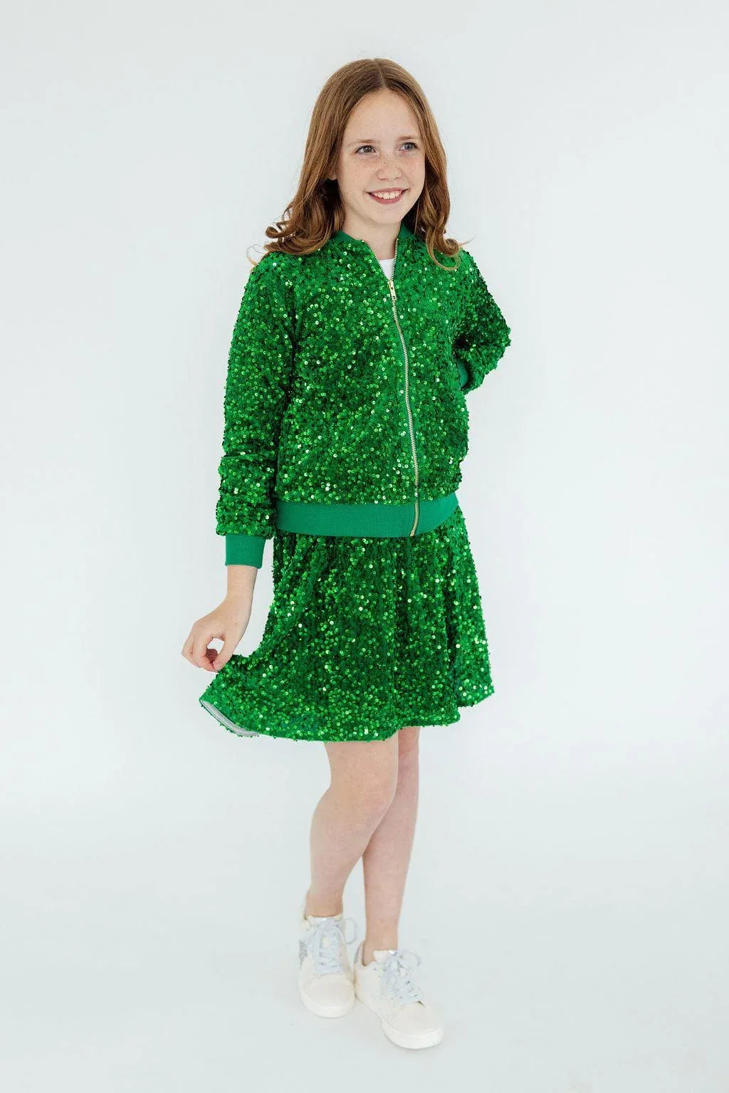 Kelly Green Velvet Sequin Jacket - Mila & Rose ® - Flyclothing LLC