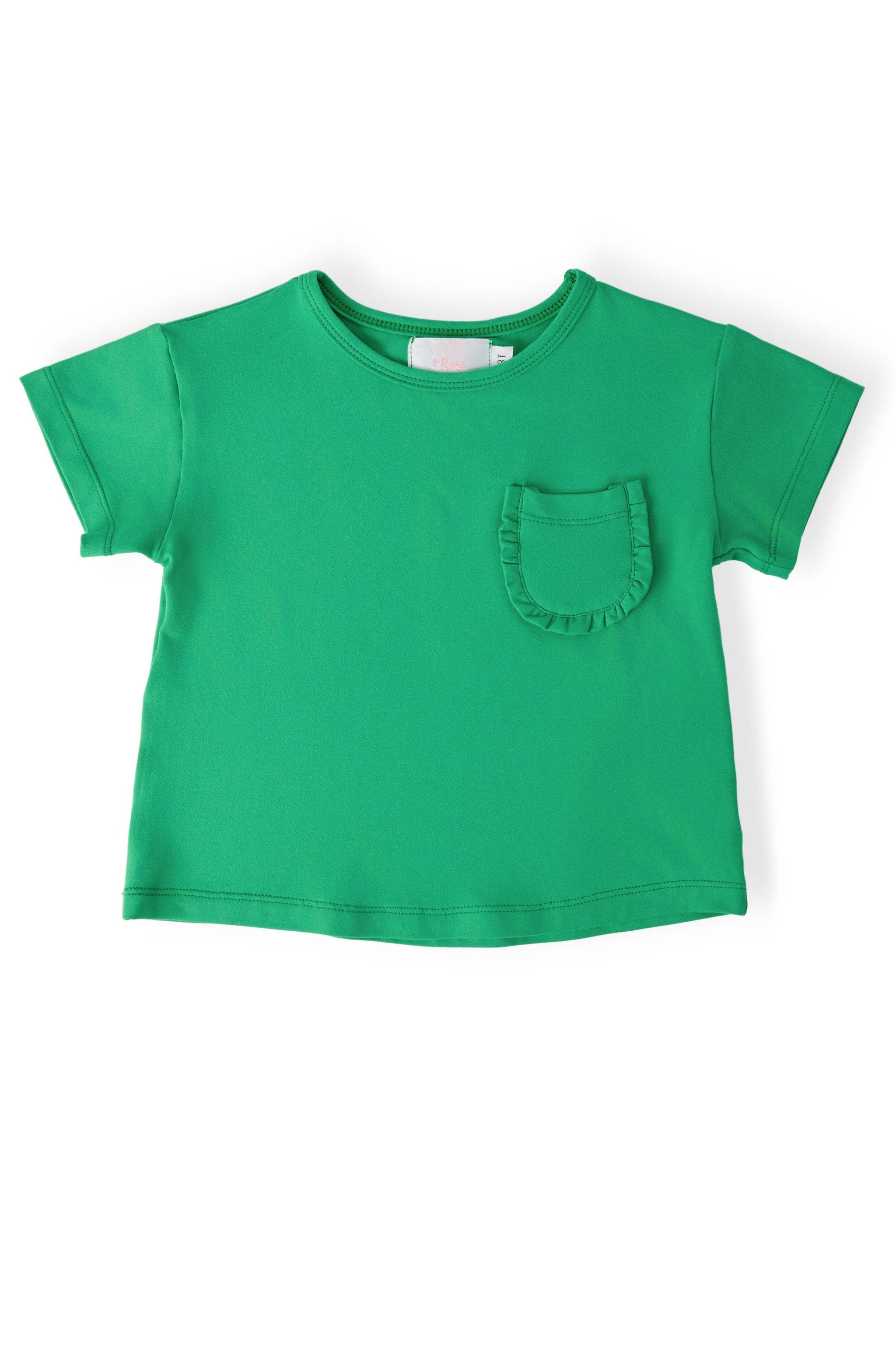 Kelly Green Ruffle Pocket Tee - Mila & Rose ® - Flyclothing LLC