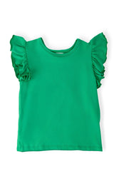 Kelly Green S/S Ruffle Tee - Mila & Rose ® - Flyclothing LLC