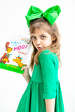 Kelly Green 3/4 Sleeve Pocket Twirl Dress