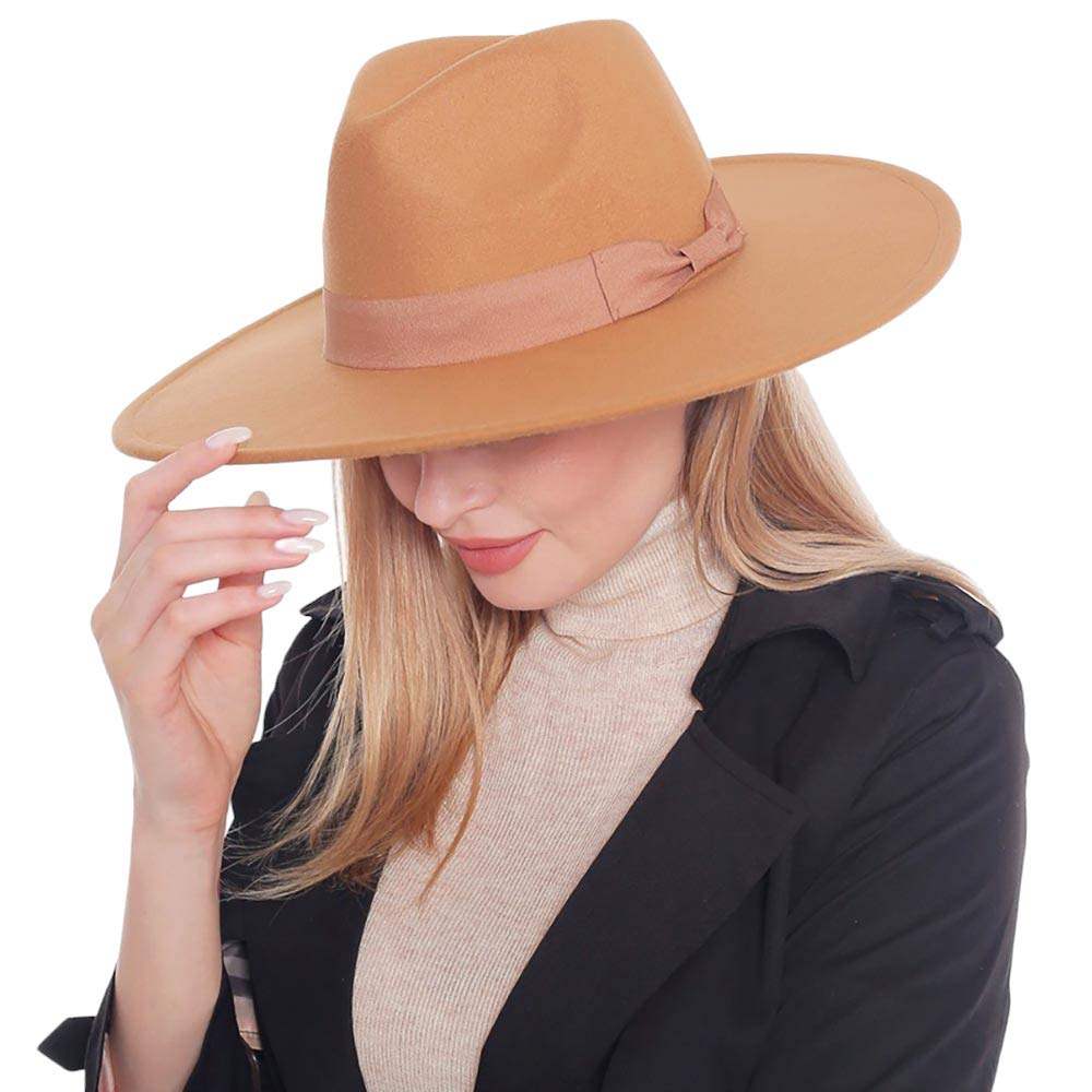 Bow Band Pointed Solid Panama Hat - Madeline Love - Flyclothing LLC