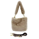 Fashionable Solid Faux Fur Tote Crossbody Bag - Madeline Love - Flyclothing LLC