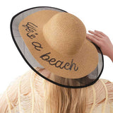 Life is a beach Message Mesh Brim Straw Sun Hat - Madeline Love - Flyclothing LLC