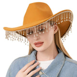 Rhinestone Stone Paved Fringe Around Cowboy Western Hat - Madeline Love - Flyclothing LLC