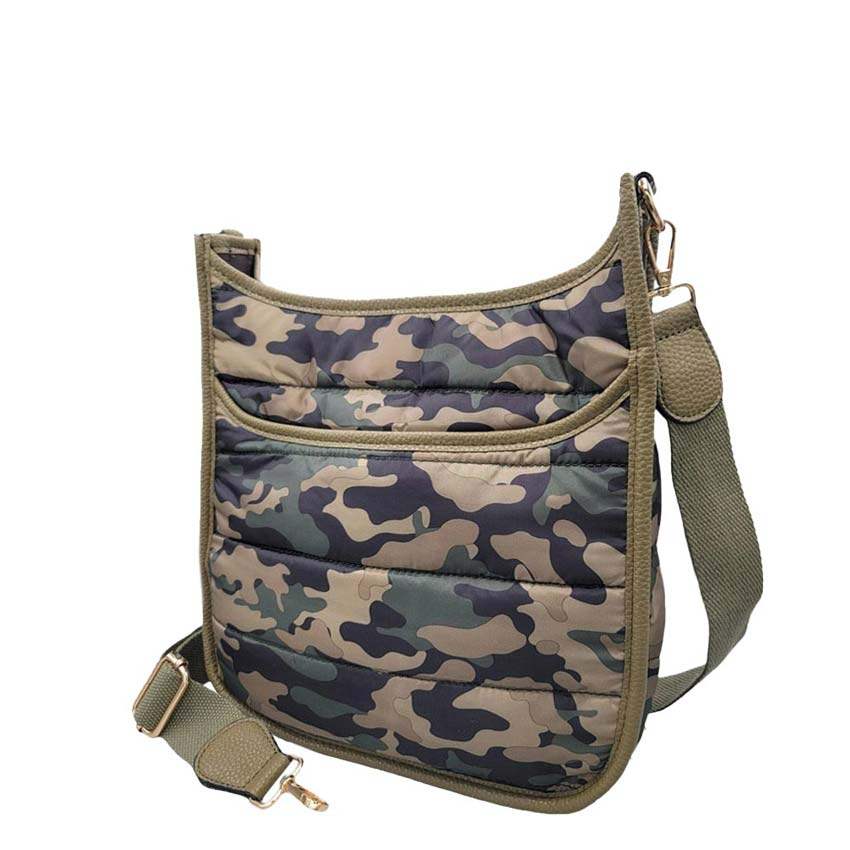Solid Quilted Shiny Puffer Crossbody Bag - Madeline Love - Flyclothing LLC