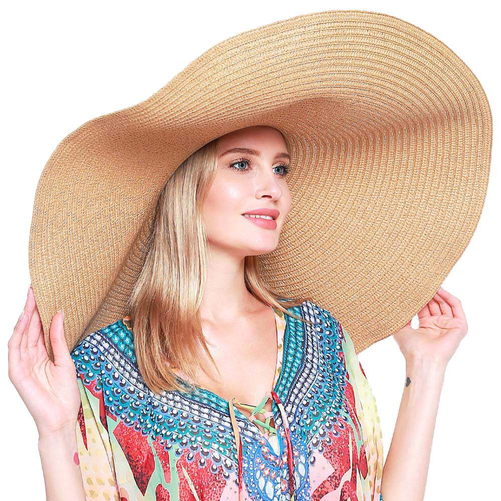 Extra Wide Brim Straw Sun Hat - Madeline Love - Flyclothing LLC