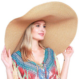 Extra Wide Brim Straw Sun Hat - Madeline Love - Flyclothing LLC