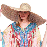 Super Wide Brim Straw Sun Hat - Madeline Love - Flyclothing LLC