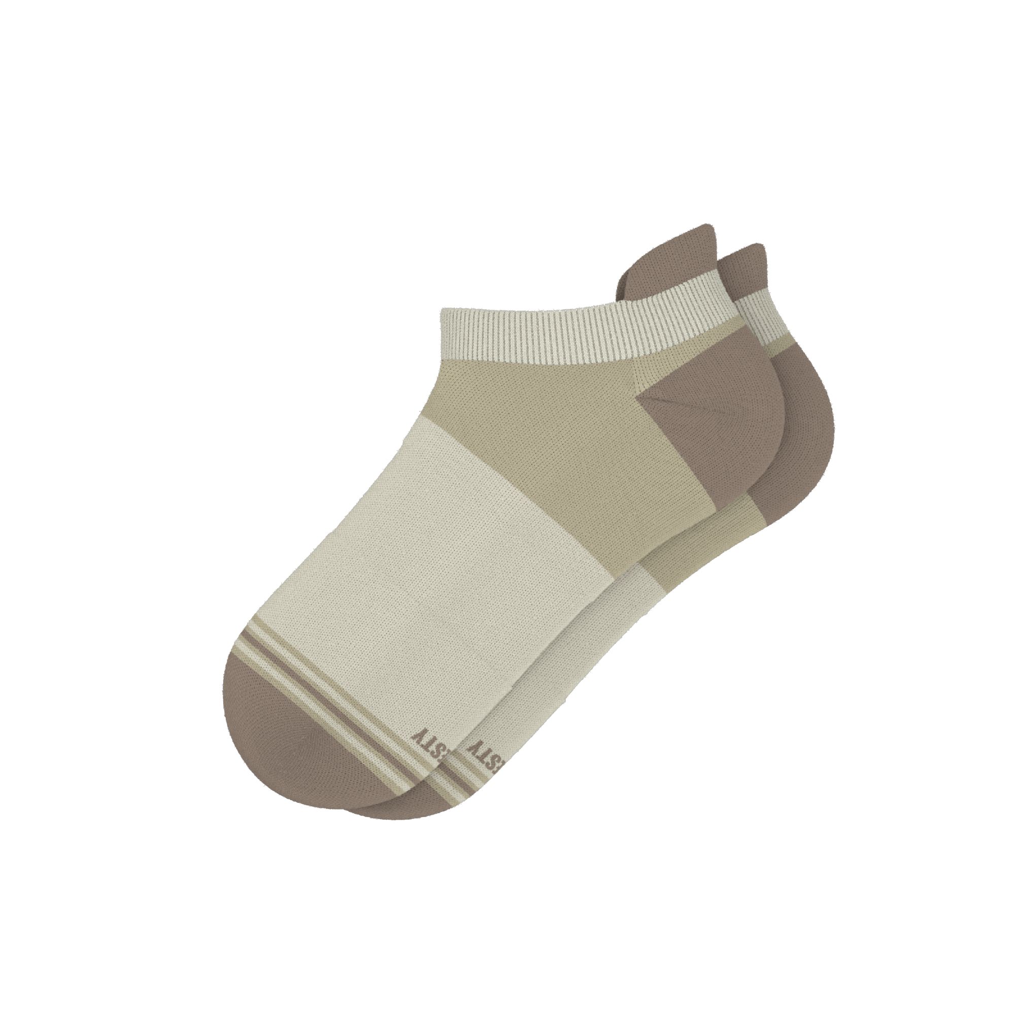 The Khaki | Tan Color Block Heel Hammock™ Ankle Socks - Shinesty