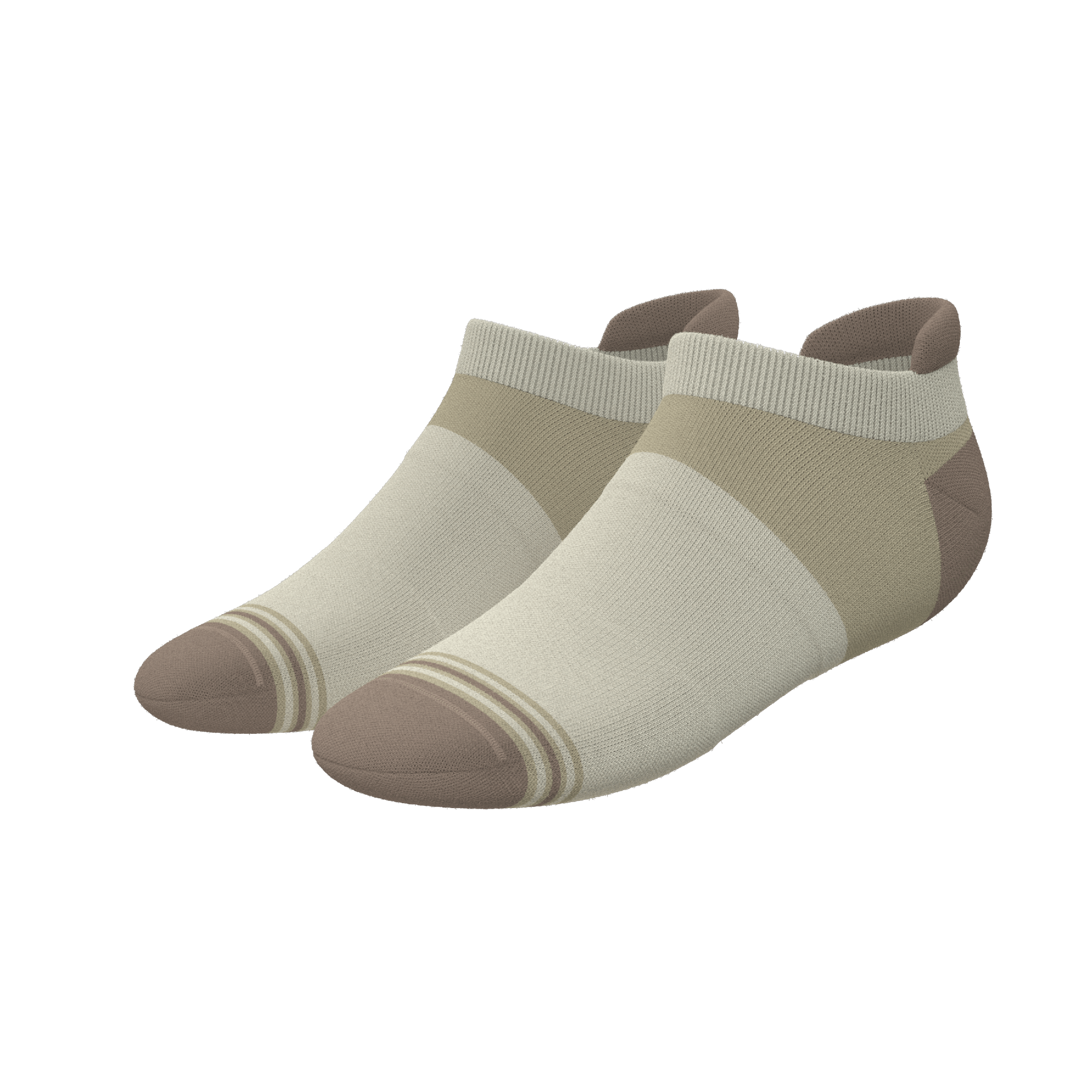 The Khaki | Tan Color Block Heel Hammock™ Ankle Socks - Shinesty