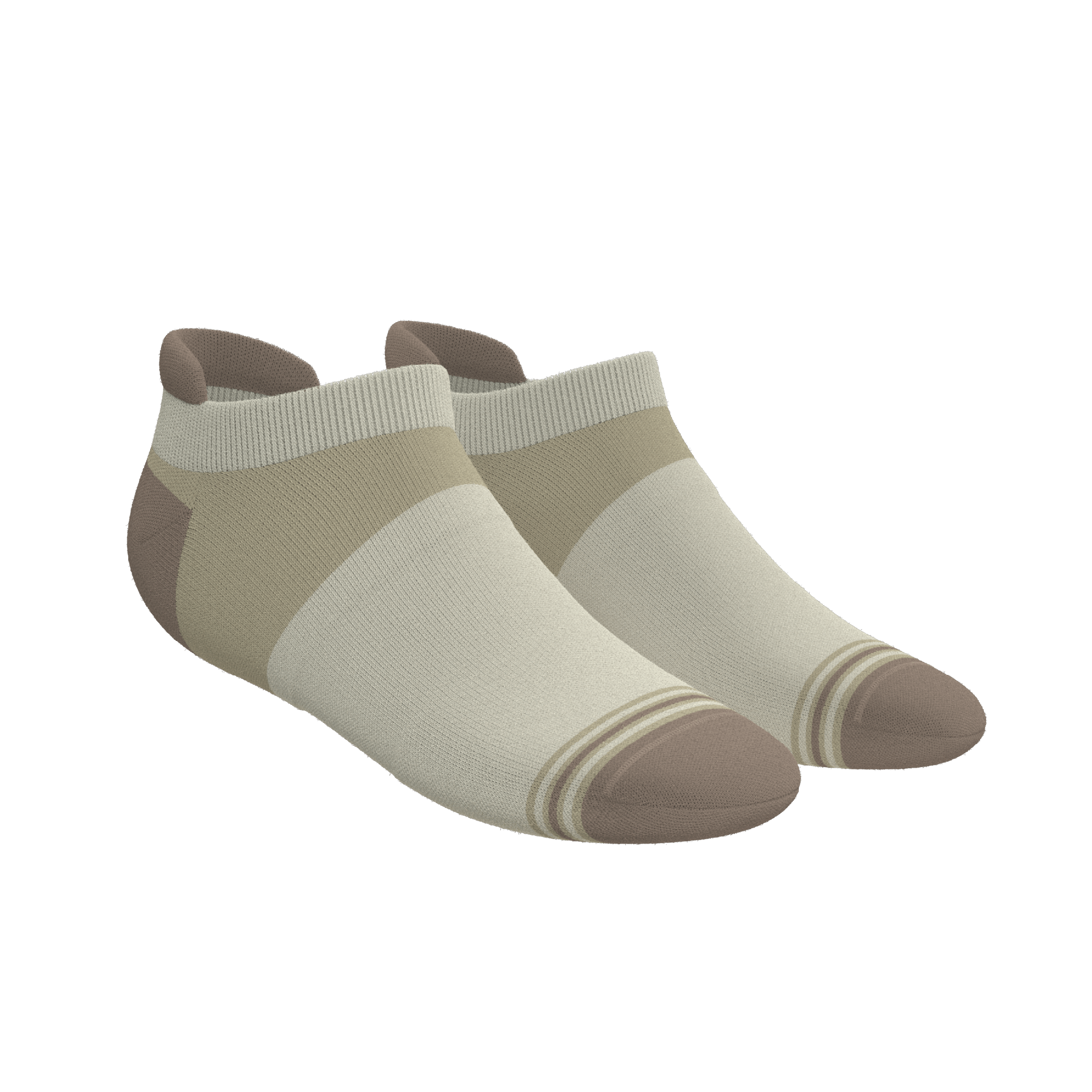 The Khaki | Tan Color Block Heel Hammock™ Ankle Socks - Shinesty