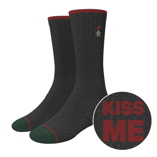The Kiss Me There | Mistletoe Heel Hammock™ Crew Socks - Shinesty
