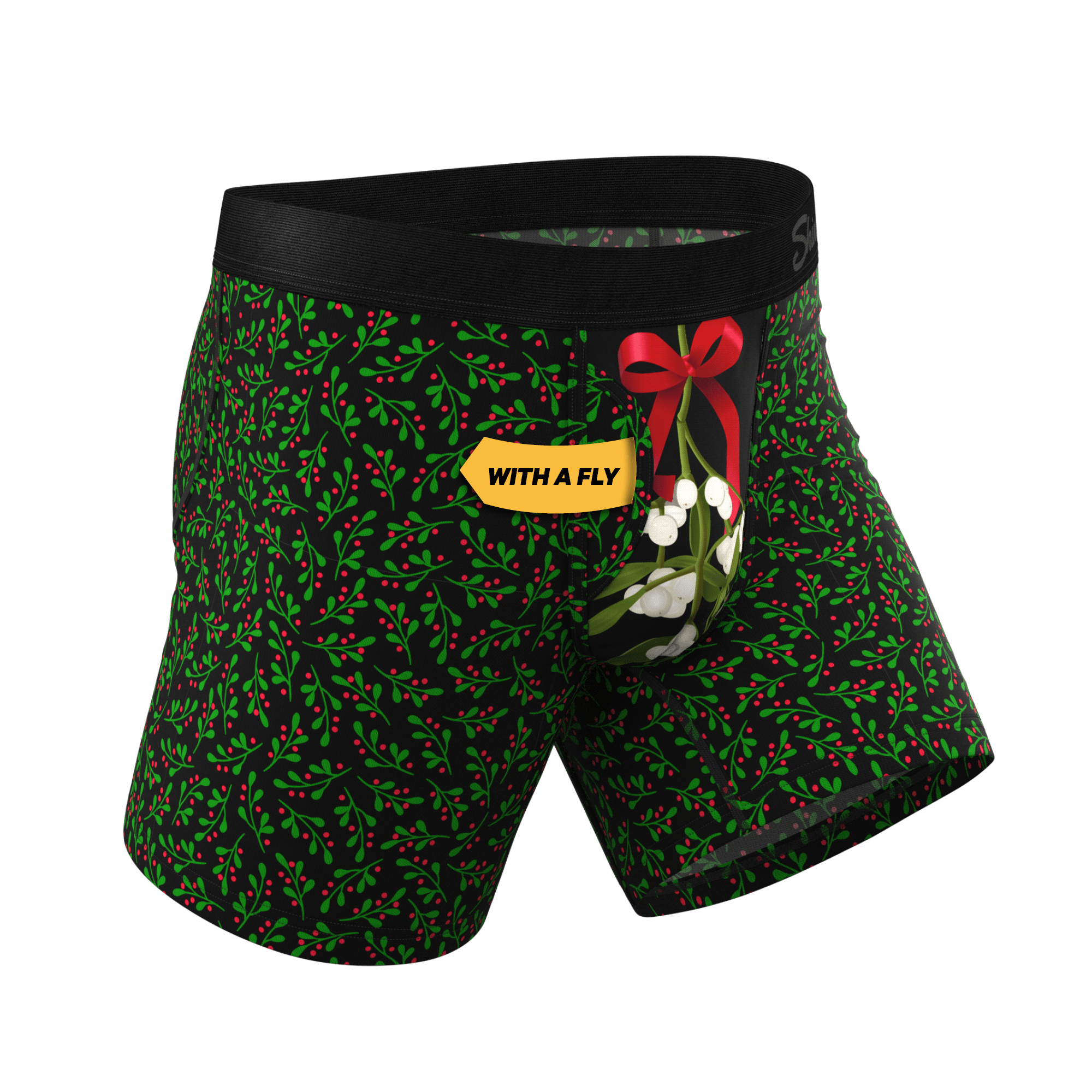 The Kiss Me There | Mistletoe Ball Hammock® Pouch Underwear With Fly - Shinesty