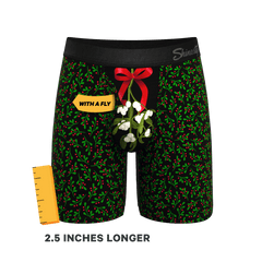 The Kiss Me There | Mistletoe Long Leg Ball Hammock® Pouch Boxers With Fly - Shinesty