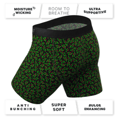 The Kiss Me There | Mistletoe Long Leg Ball Hammock® Pouch Boxers With Fly - Shinesty