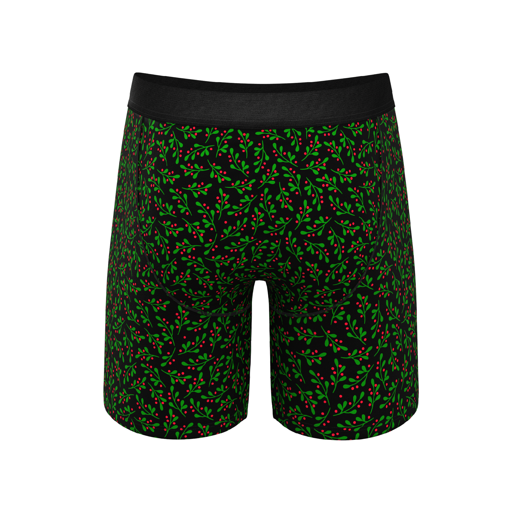 The Kiss Me There | Mistletoe Long Leg Ball Hammock® Pouch Boxers With Fly - Shinesty